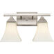 None 2 Light 14 inch Brushed Nickel Bathroom Vanity Light Wall Light